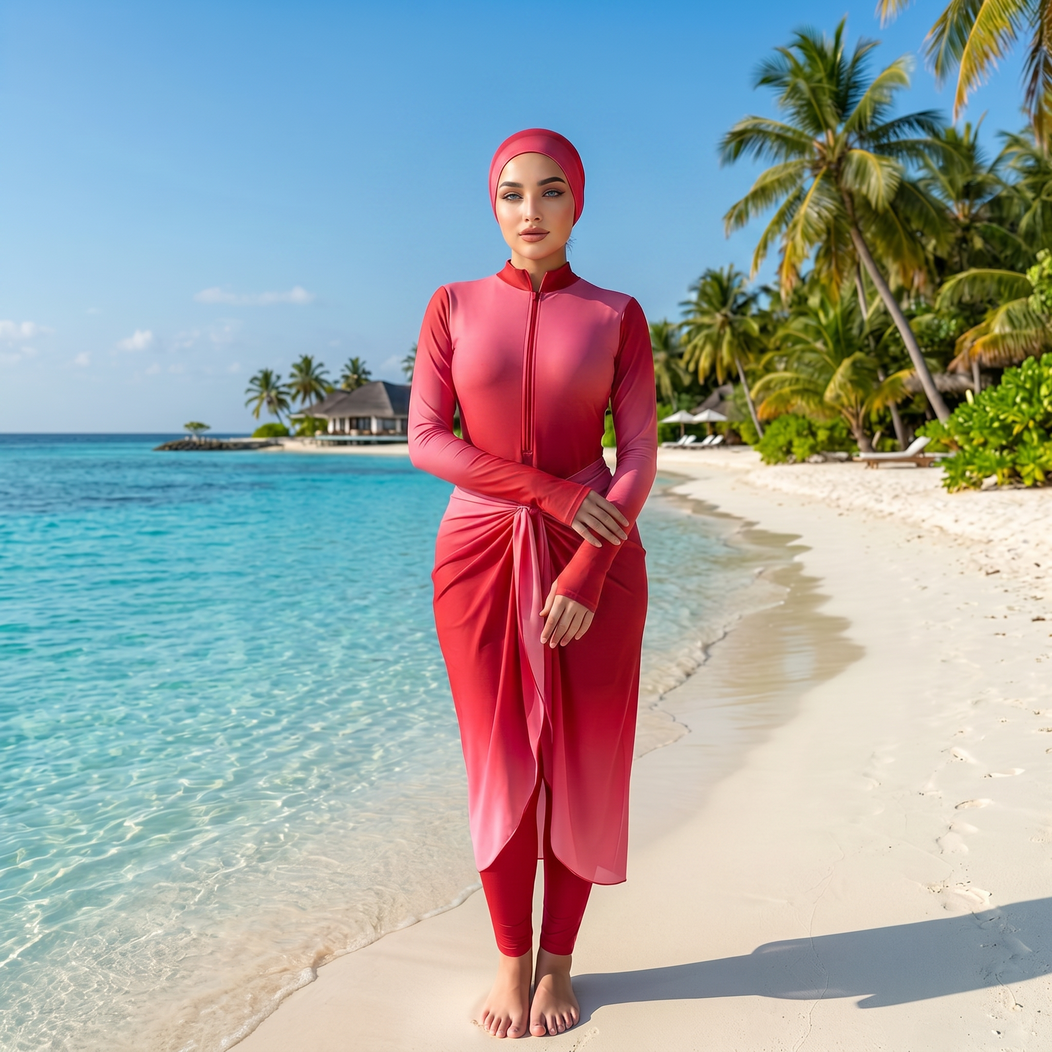 Ensemble burkini Elégant à Dégradé De Couleurs