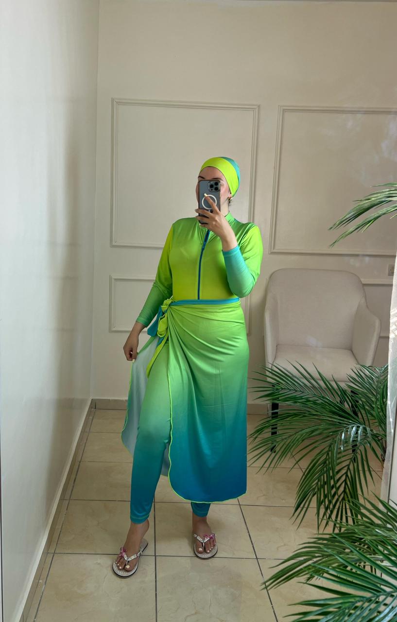 Elegant Gradient Burkini Set