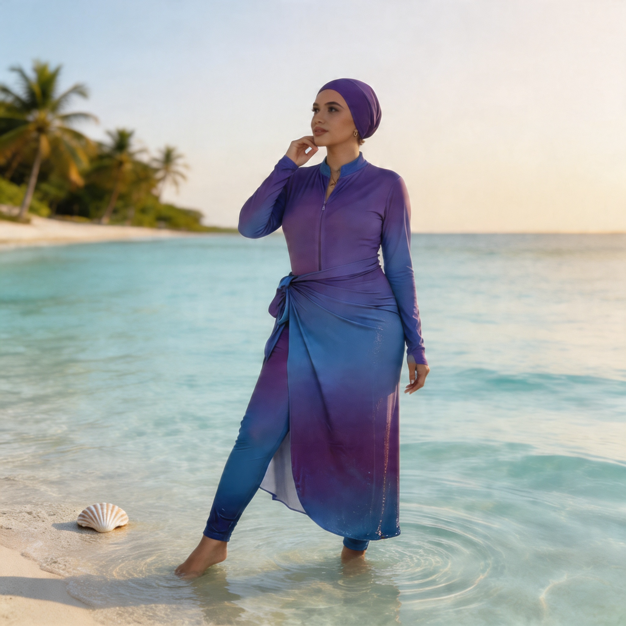 Ensemble burkini Elégant à Dégradé De Couleurs
