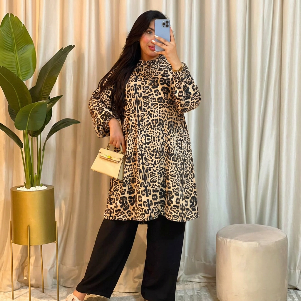 Ensemble Femme Tunique Imprimée & Pantalon Large